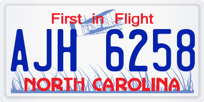 NC license plate AJH6258