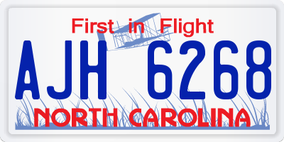 NC license plate AJH6268