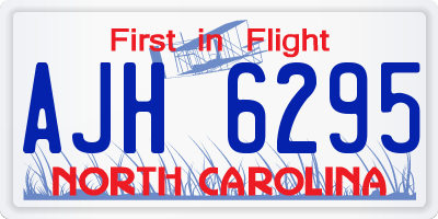 NC license plate AJH6295