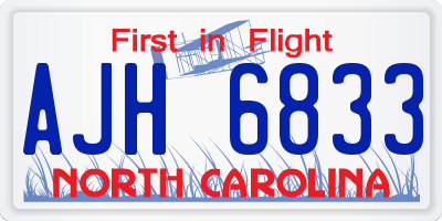 NC license plate AJH6833