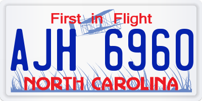 NC license plate AJH6960