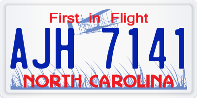 NC license plate AJH7141