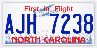 NC license plate AJH7238