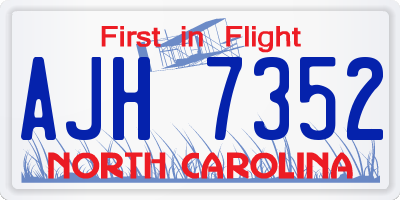 NC license plate AJH7352