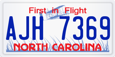 NC license plate AJH7369