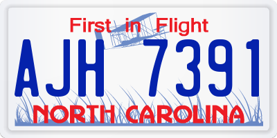 NC license plate AJH7391