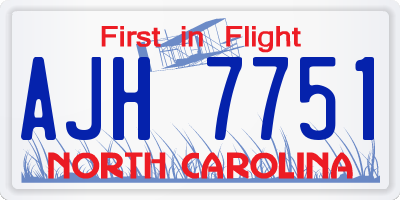 NC license plate AJH7751