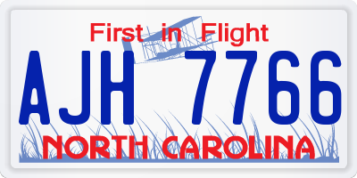NC license plate AJH7766