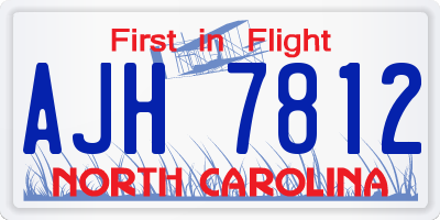 NC license plate AJH7812