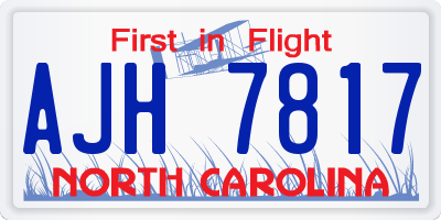 NC license plate AJH7817