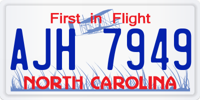 NC license plate AJH7949