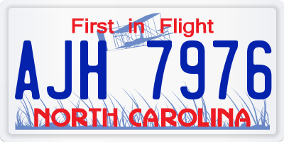 NC license plate AJH7976