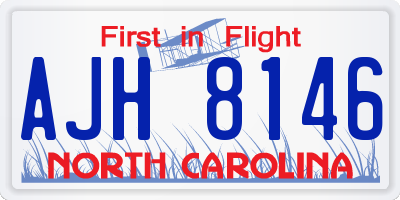 NC license plate AJH8146