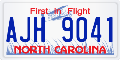 NC license plate AJH9041