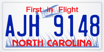 NC license plate AJH9148