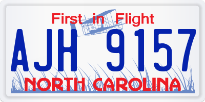 NC license plate AJH9157