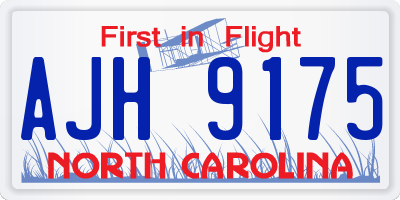 NC license plate AJH9175