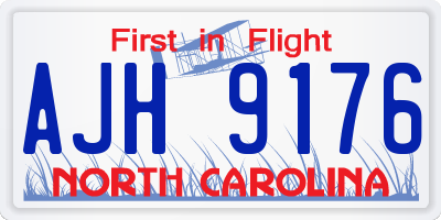 NC license plate AJH9176
