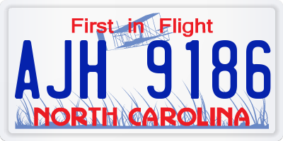 NC license plate AJH9186