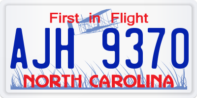 NC license plate AJH9370