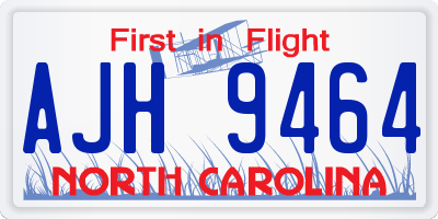 NC license plate AJH9464