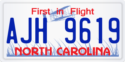 NC license plate AJH9619