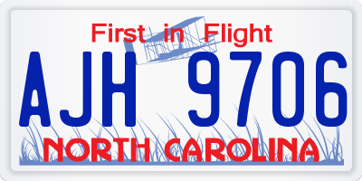 NC license plate AJH9706
