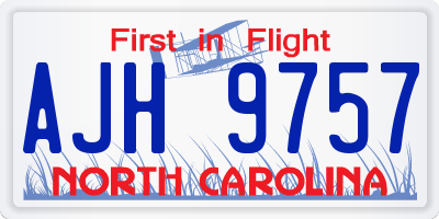 NC license plate AJH9757