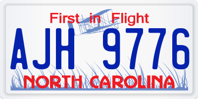 NC license plate AJH9776