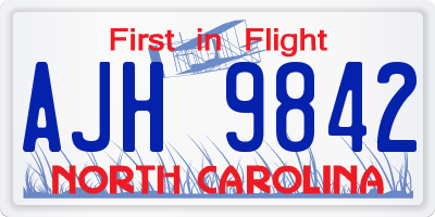 NC license plate AJH9842