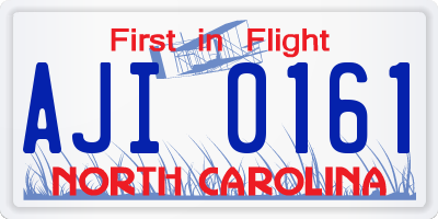 NC license plate AJI0161