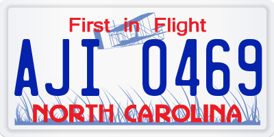 NC license plate AJI0469