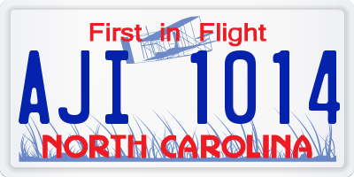 NC license plate AJI1014