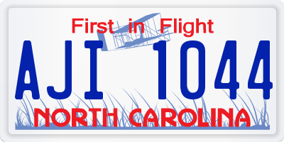 NC license plate AJI1044
