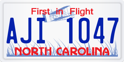 NC license plate AJI1047