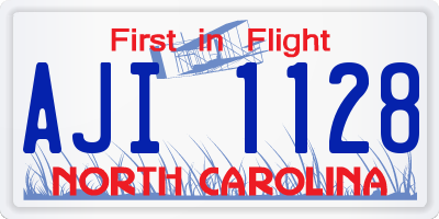NC license plate AJI1128