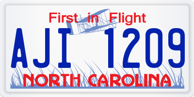 NC license plate AJI1209