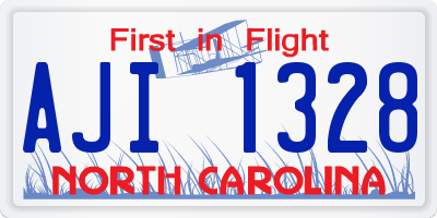 NC license plate AJI1328