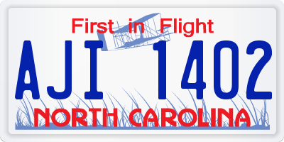 NC license plate AJI1402