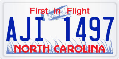 NC license plate AJI1497