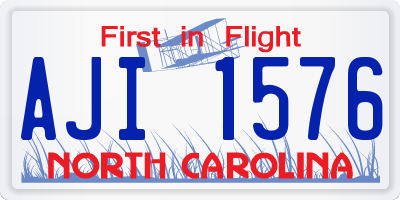 NC license plate AJI1576