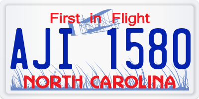 NC license plate AJI1580