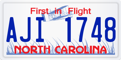 NC license plate AJI1748