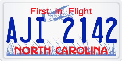 NC license plate AJI2142