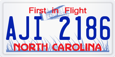 NC license plate AJI2186