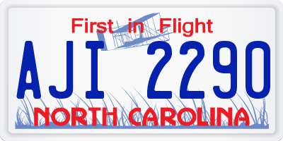 NC license plate AJI2290