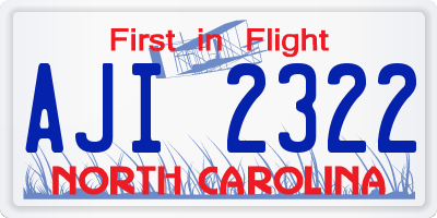 NC license plate AJI2322