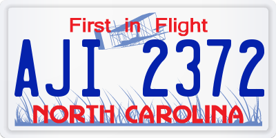 NC license plate AJI2372