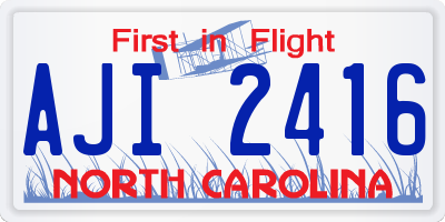 NC license plate AJI2416