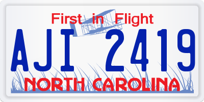 NC license plate AJI2419